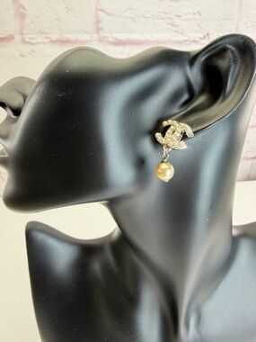 Chanel Pearl CC Drop Earrings